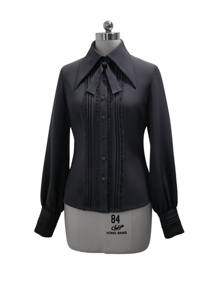 Pointed Brittish Shirt Collar Retro Dark Elegant
