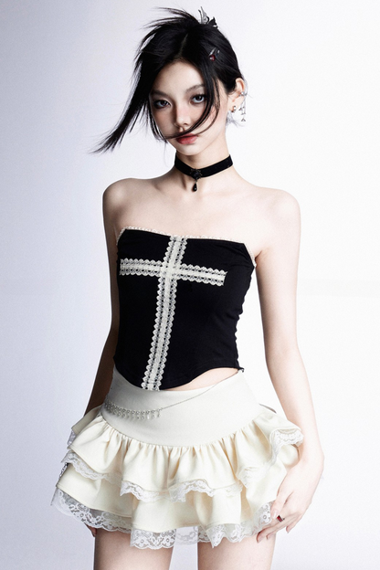 High Skirt Hoodie Cross Spice Top Sweet + Waist Mini Tube Cool