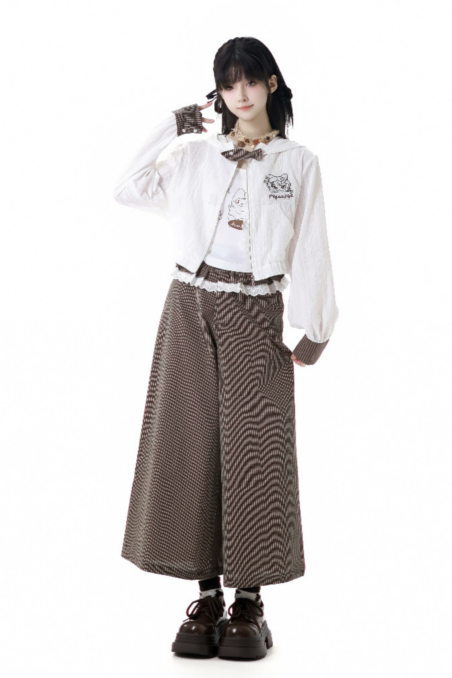 Hoodie Pants Wide Sleeveless Top +