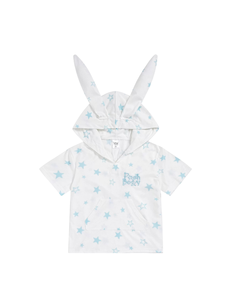 Lapin et T-shirt Foodie avec oreilles étoilées court