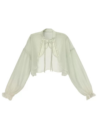 Robe caraco en mousseline de soie chinoise, veste transparente à fleurs