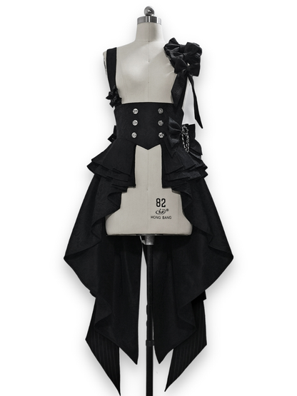 Straps Jacquard Bunny with Corset Black Train Bowknot Theater