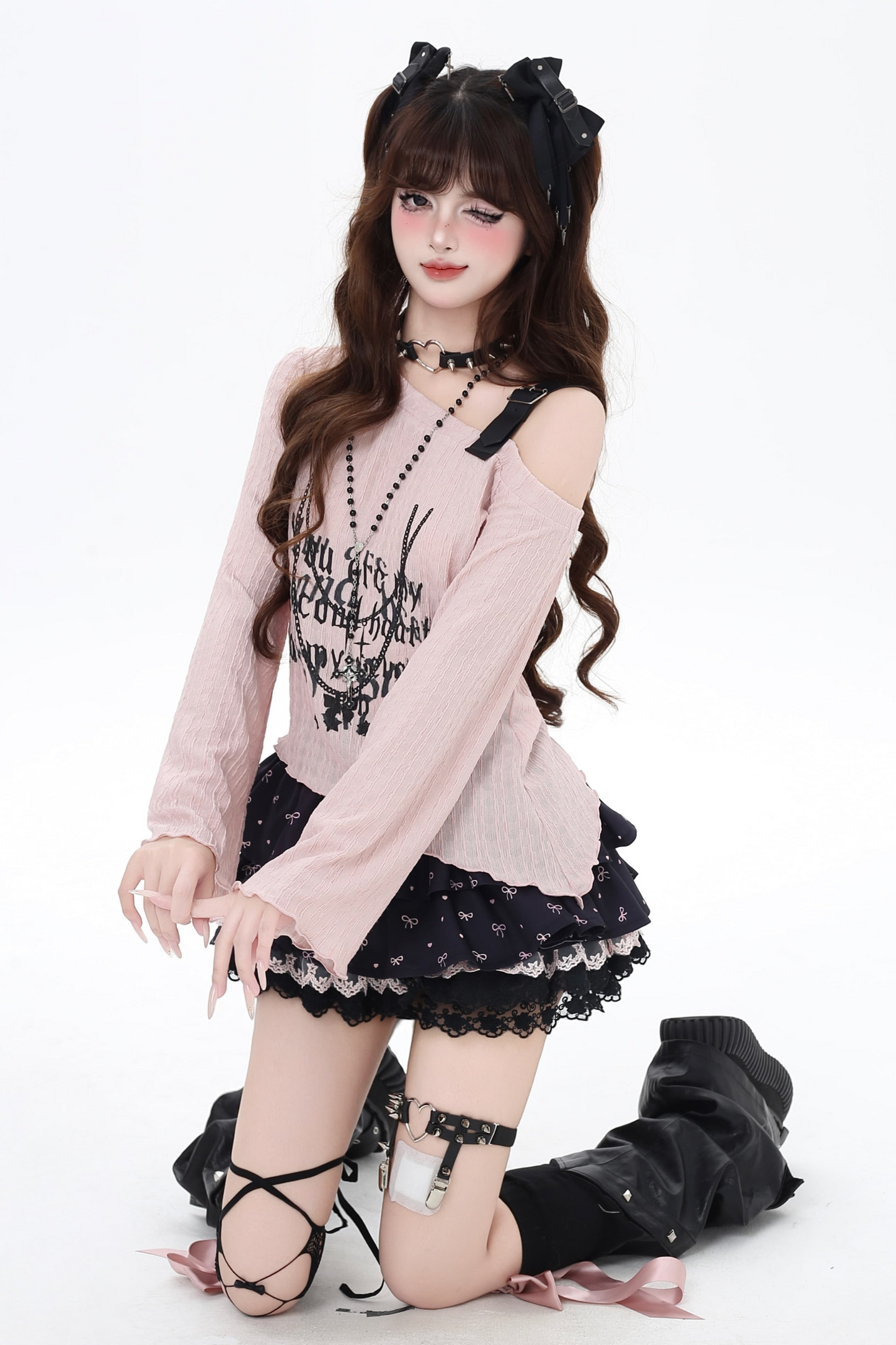 One Top Leather Subculture Sheer Shoulder
