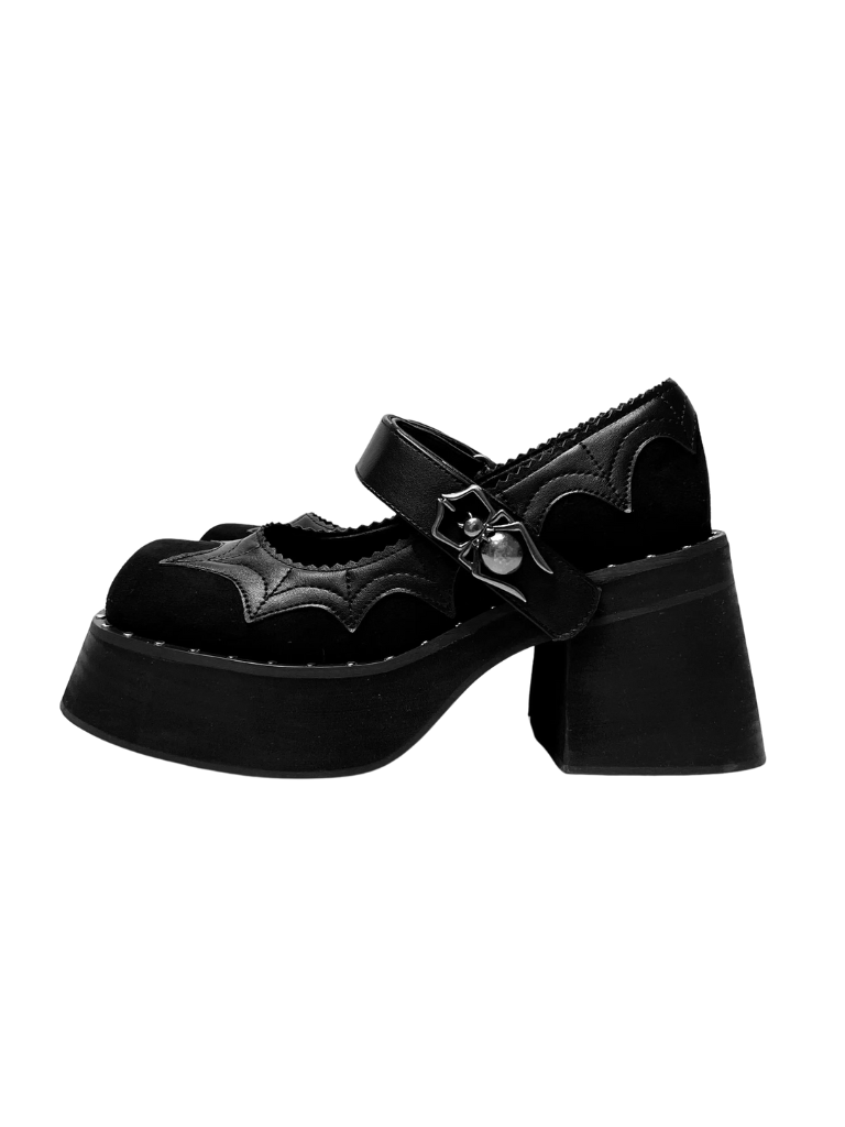 Chaussures Goth Spider à plateforme sombre sous-culture