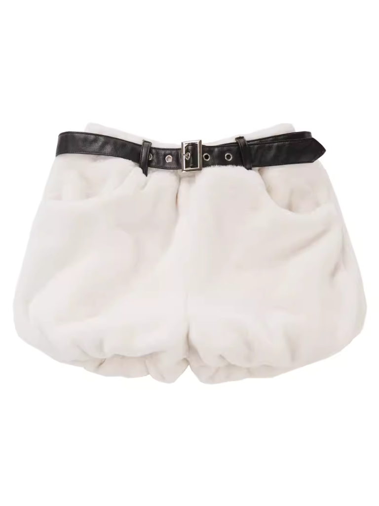 ウサギの耳の食べ物フェイクファーベルベットデザインスーツ