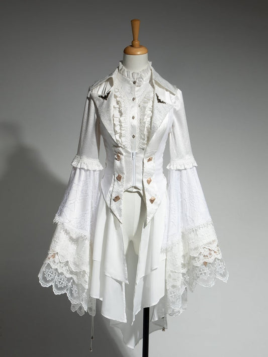 Ouji All Waistcoat Bell White Shirt Tail - Long + Gothic Set Fashion Lolita Sleeves