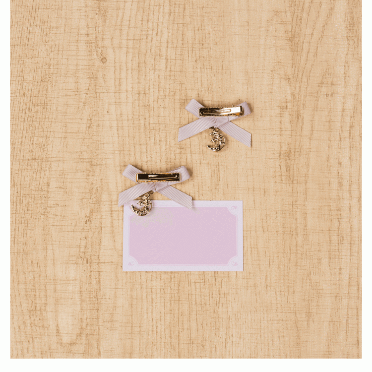 Jirai Kei Dusty Pink Beaded Moon/Heart with Bowknot Hairclips Charm