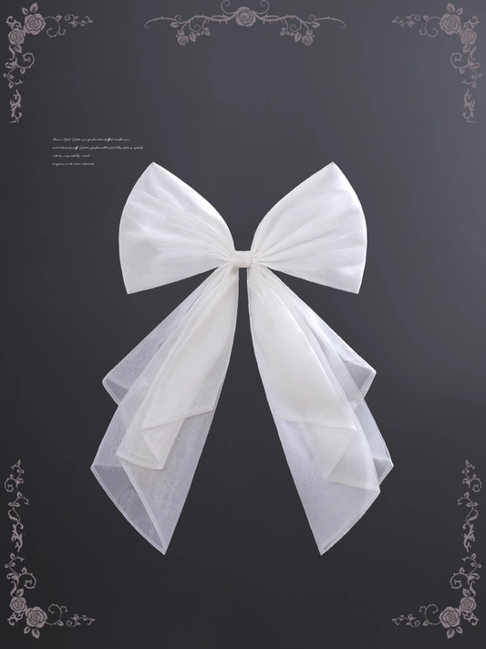 Organza Big White Train Bow