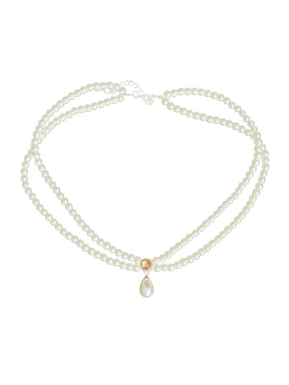 Necklace Pink Beaded Rhinestone Purple /