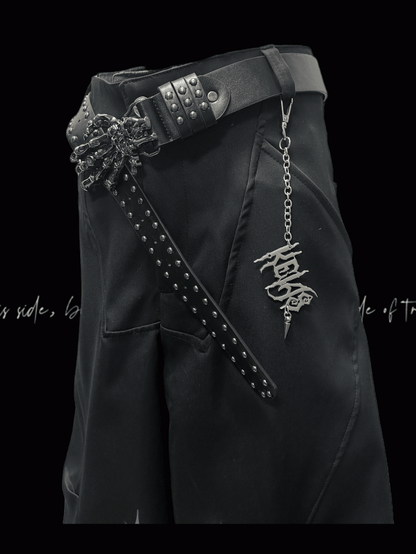 Rock Y2K Wide-leg Pants Free Charm Black Cross Print Punk with