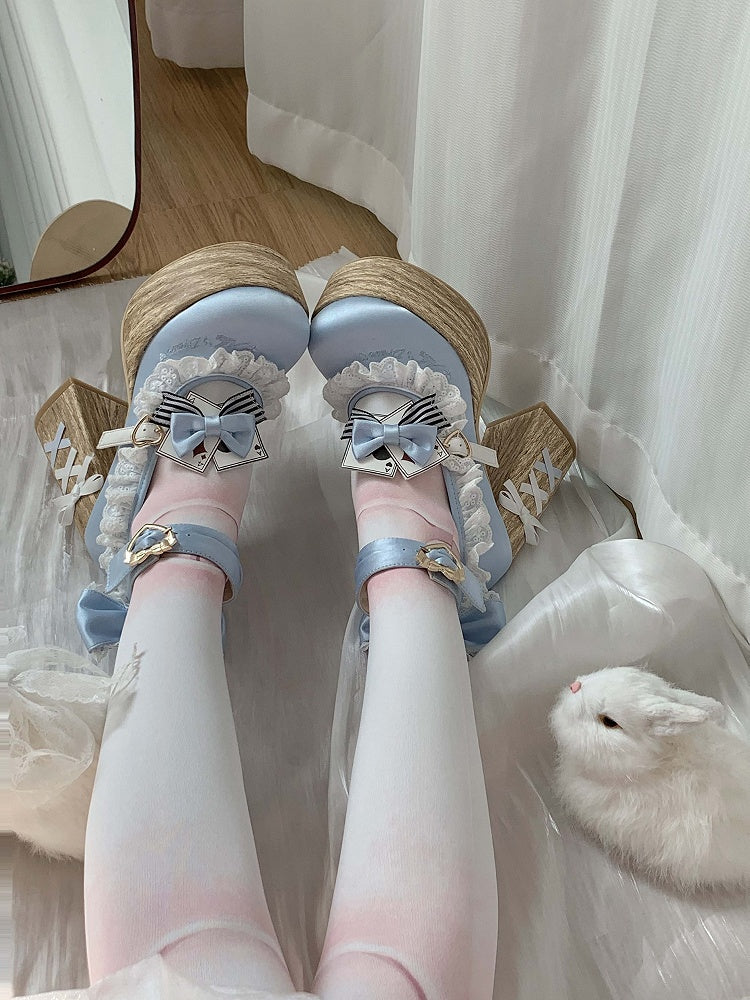 Alice im Wunderland Vibes Alice Blue Sweet Lolita Plateau Mary Janes