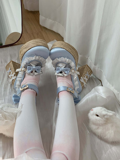 Alice im Wunderland Vibes Alice Blue Sweet Lolita Plateau Mary Janes