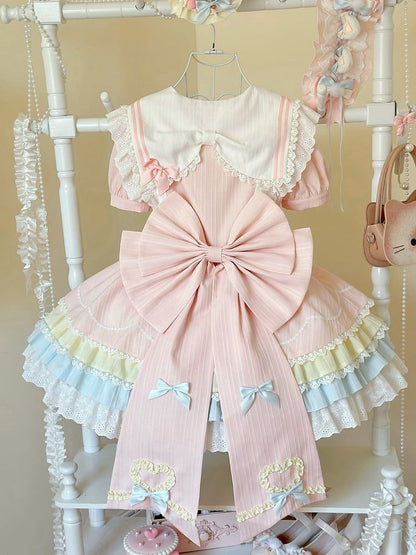 Green / Pink Bow Train Big