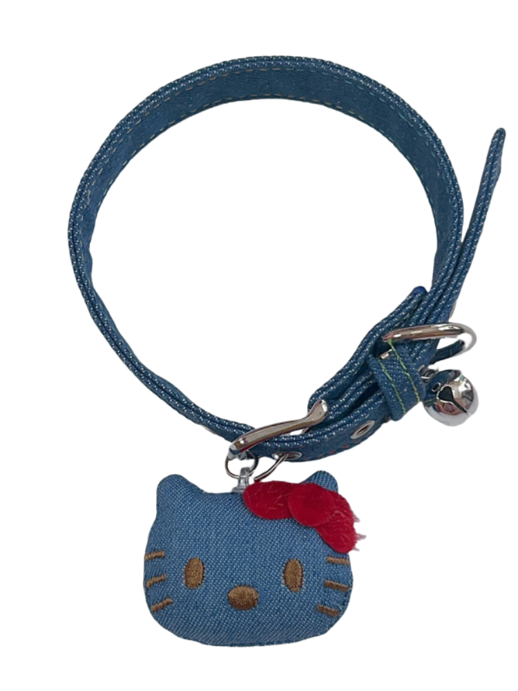 Blue Denim Kitty Bell Choker