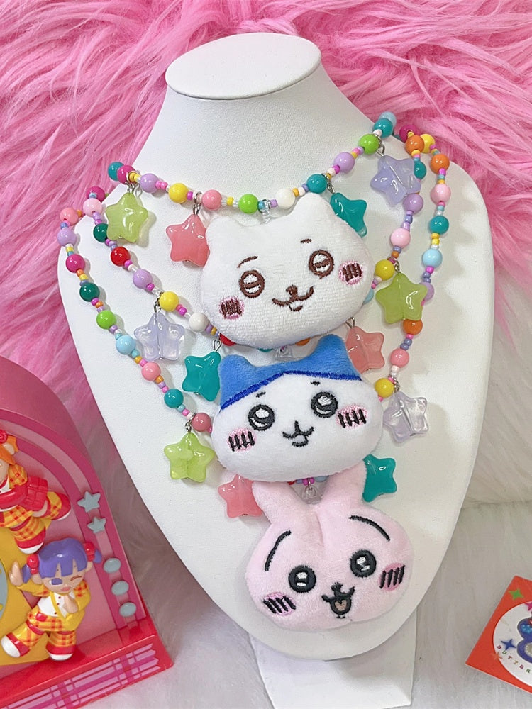 Dreamy Cartoon Pendant Beaded Necklace