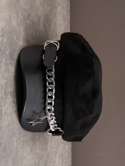 Hut-Stern-Herz-Charme mit schwarzer Design-Schnalle, Gothic-Barettkette
