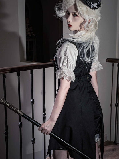 Tail Bat Waistcoat Black Shaped Wings Ouji Gothic Lolita Long