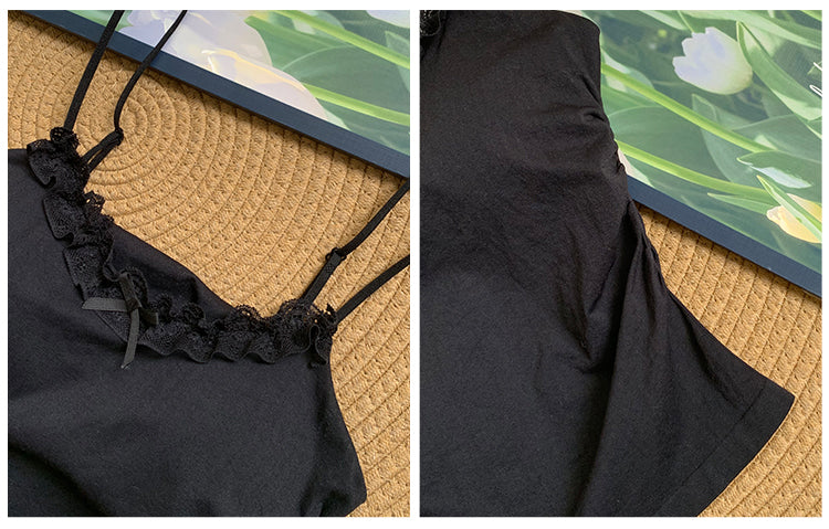 Cami Underwire Summer Cups Top Comfortable Black with