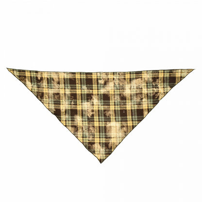 Green Plaid Pattern Triangle-shaped Headscarf