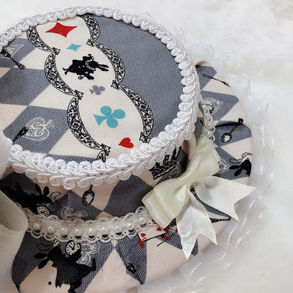 Wonderland Gray Mini Decorated Bunny Poker Ears Alice Vibes Hat in