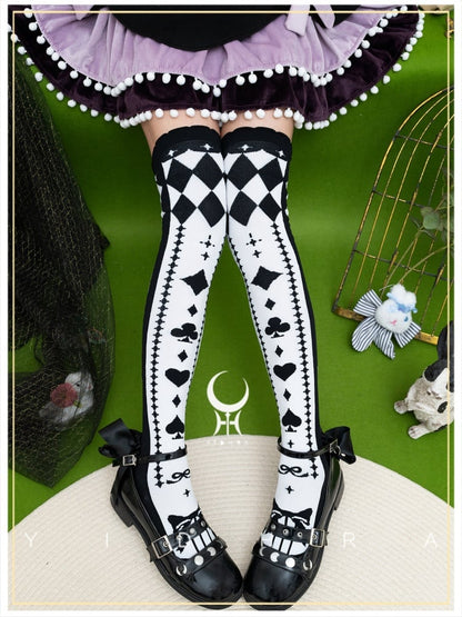 Diamond Pattern  Over Knee Stockings