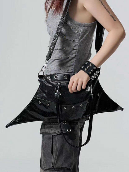 Gothic Black Punk Studs Crossbody