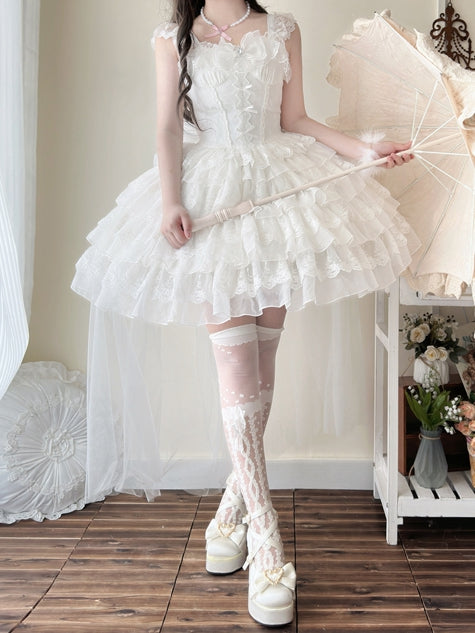 Pullover Stoffkleid Shiro Butterfly Lolita Weiß Hanayome Rock Prinzessin
