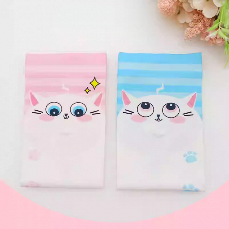 Bas au-dessus du genou à motif pattes de chat bleu et rose