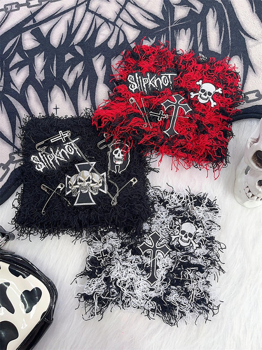 Skeleton Embroidery Punk Knitted Hat