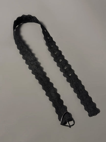 Heart Black Belt White Buckle / Red