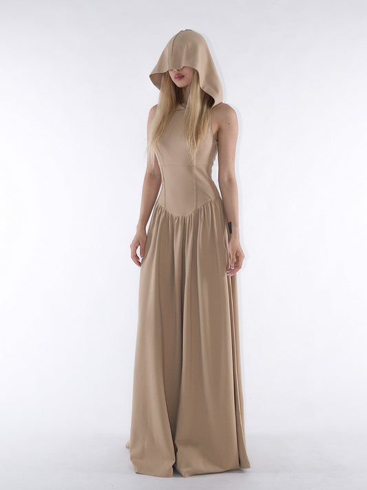 mit Kapuzenkleid Wasteland Floor Khaki Taillenlänge Design Faux Punk Fishbone