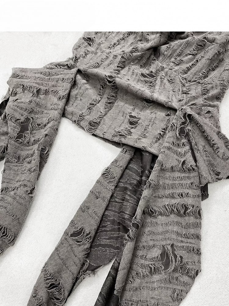 Gloves Gray Bittersweet Accents Top Ruffle Cascading + Distressed Details Cami
