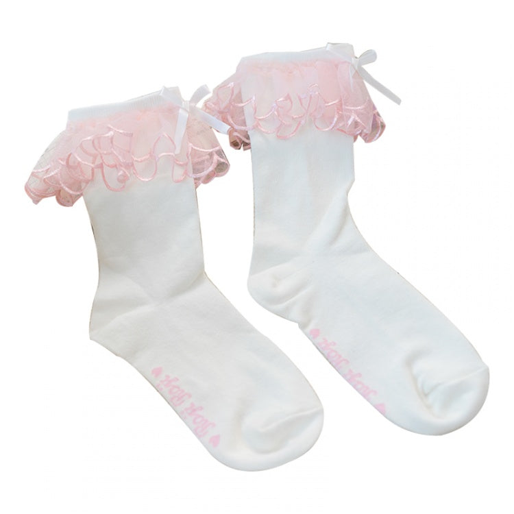 Meerjungfrau Pink Cuffs Lolita Unterknee Strümpfe / Socken