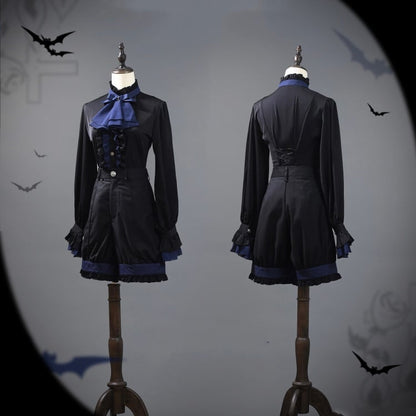 Black and Dark Blue Ouji Shorts with Overlay Ciel Vibes Prince Style Outfit