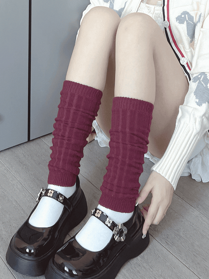 Jambières tricotées blanches/rouges/gris clair/gris foncé/noires