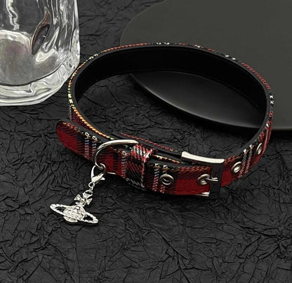 Red Plaid Punk Choker