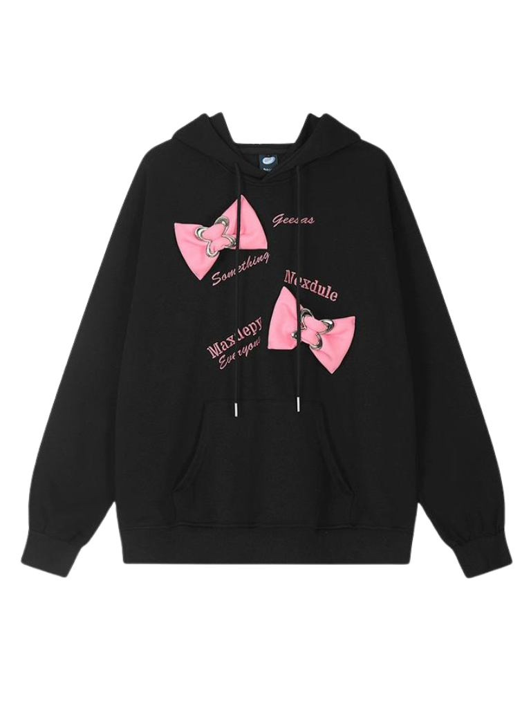Bag Oversized Ribbon Loose Top Hooded