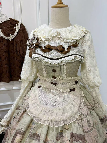 Dotted Apron Tulle Creamy