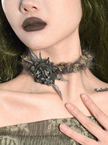 Choker Design Rosette Green