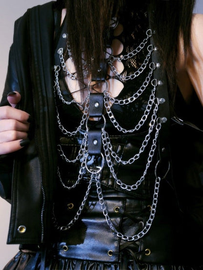 Chain With Black Belt Chest Waist Cyberpunk