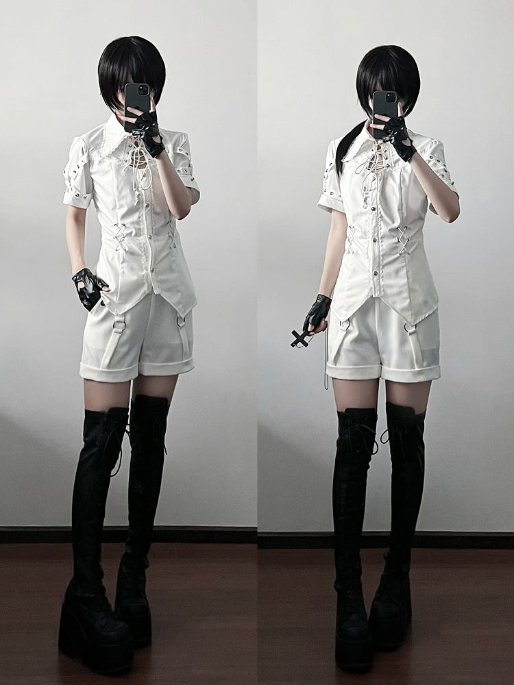 Ouji High White Waist Shorts Lolita