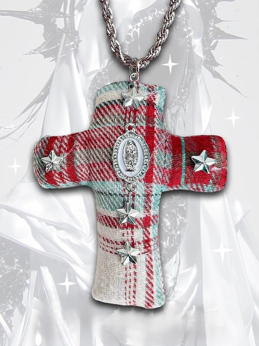 Necklace Y2K Cloth Cross Pendant