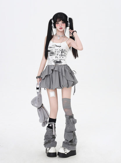 Top/Bubble Gray Skirt Three Wear Ways