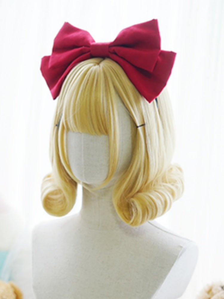 Blonde/Black Short Wig With Full Bangs