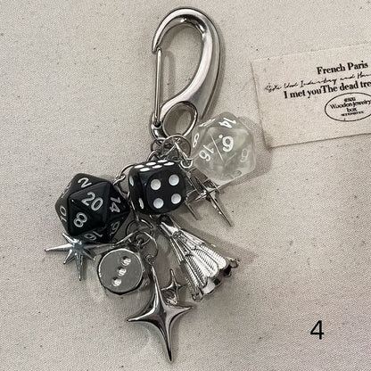 Options 5 Dice Cyberpunk Y2K Keychain
