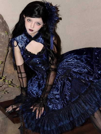 Black / Green Lace Sleeves