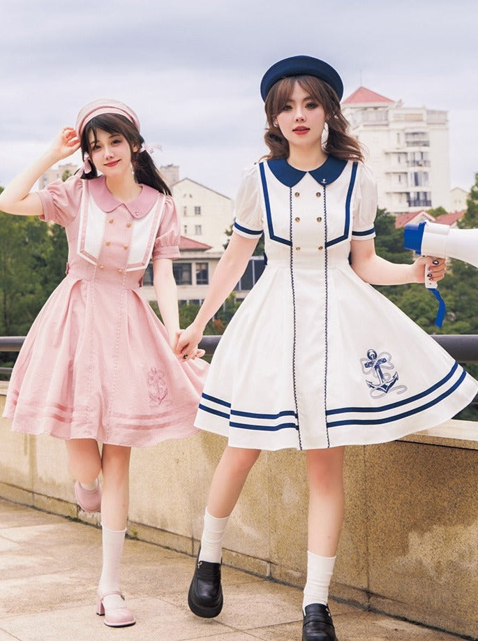 Summer Dress Kula Summer Striped Dress Navy + Elegant