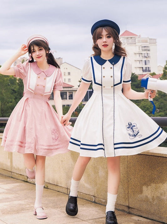 Summer Dress Kula Summer Striped Dress Navy + Elegant