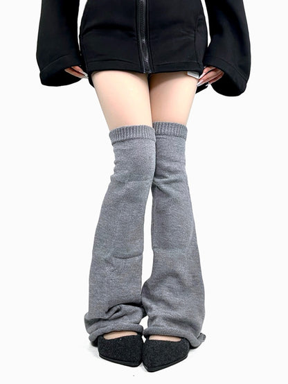 Jambières évasées en tricot noir/blanc/gris Y2K