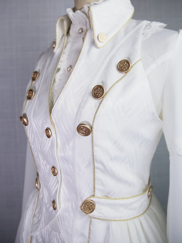 Lolita Side Ouji Veils Detachable White with Long Waistcoat